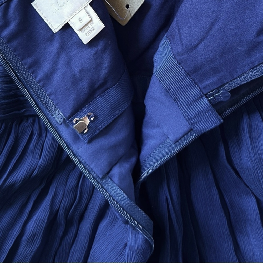 J.Crew Selma Strapless Silk Taffeta Dress Navy Blue 6 Cocktail Bridesmaid NWT - Picture 6 of 12